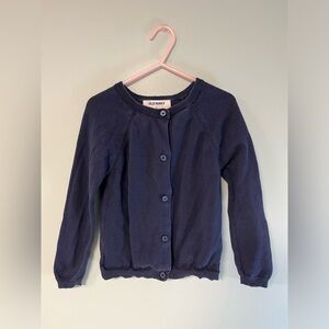 Old Navy Button Down Long Sleeve Navy Cardigan, Toddler Girl 5T, kid cardigan
